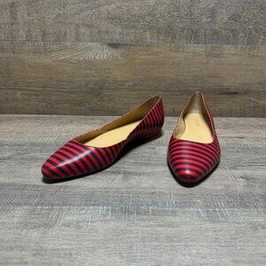 Talbots Red and Black Striped Heels